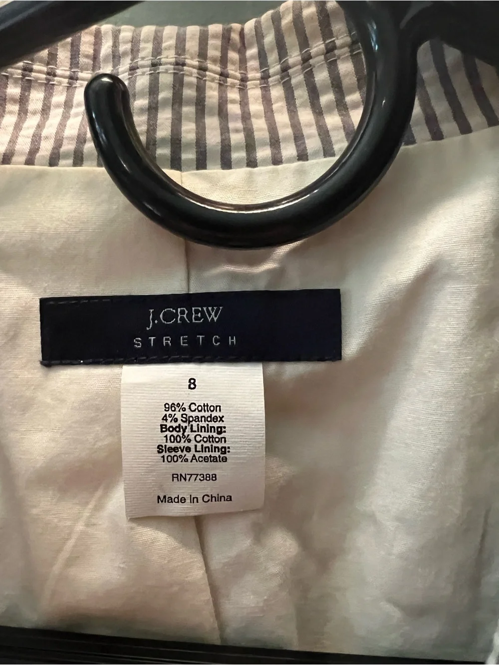 J. Crew Gray and White Seersucker Blazer